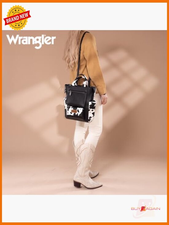 Cow Print Leather Convertible Backpack Purse Anti Theft Crossbody main image 5